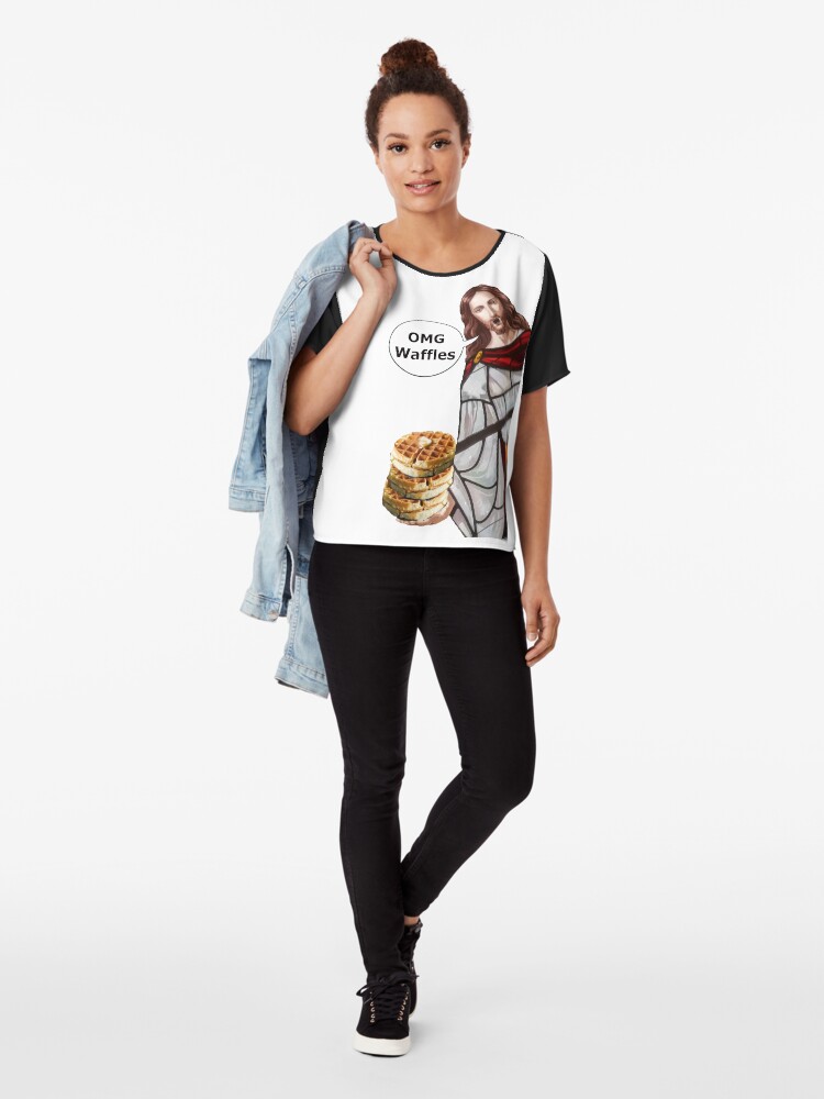 Alternate view of Jesus OMG waffles Chiffon Top
