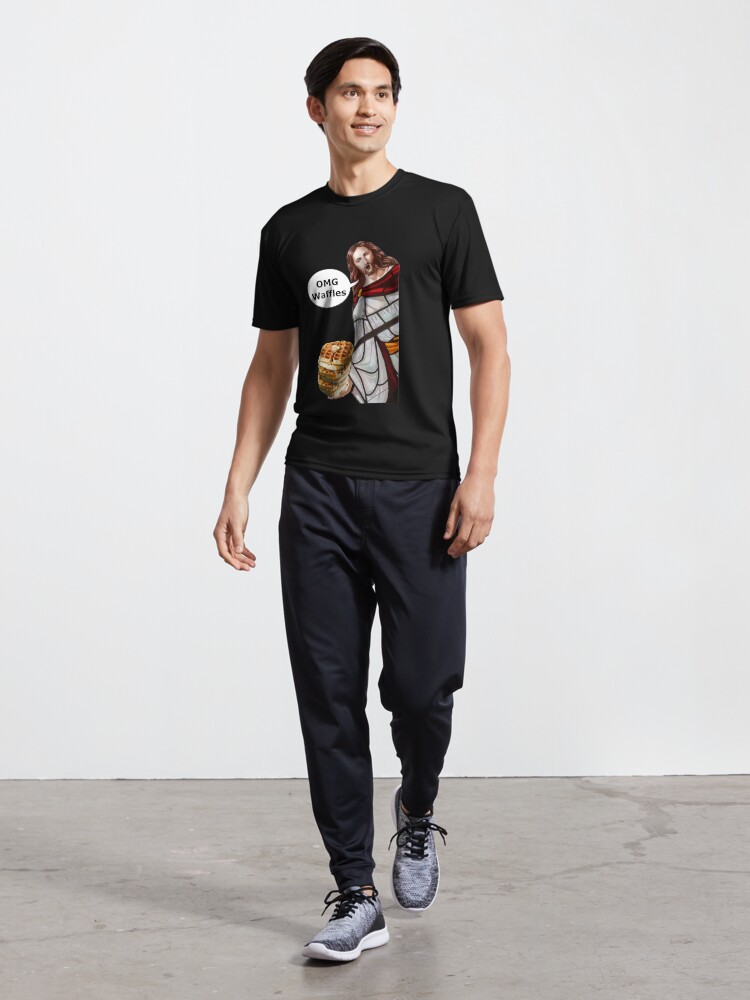 Alternate view of Jesus OMG waffles Active T-Shirt