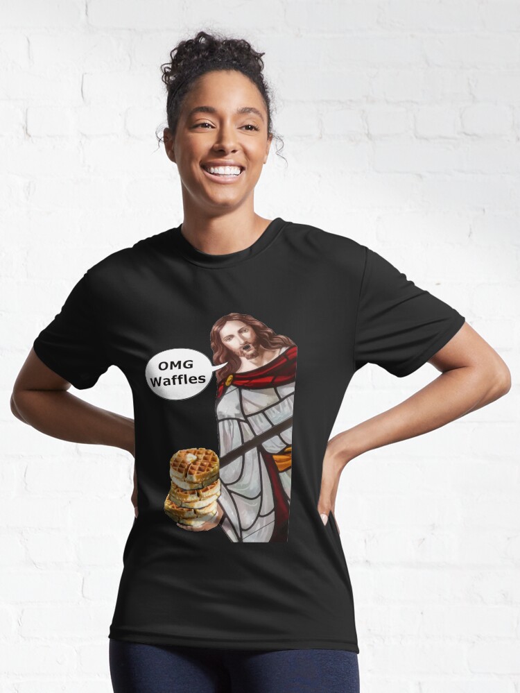 Alternate view of Jesus OMG waffles Active T-Shirt