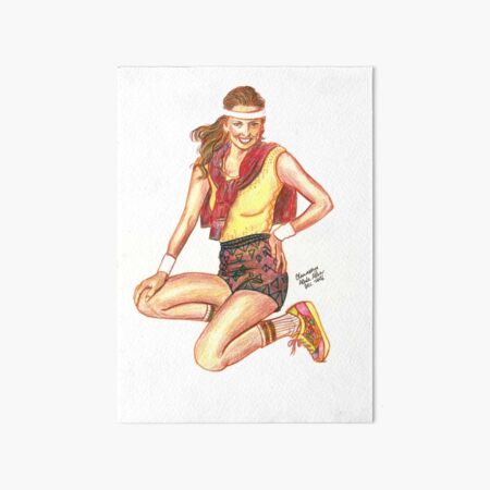 Sporty model in yellow top Art Board Print