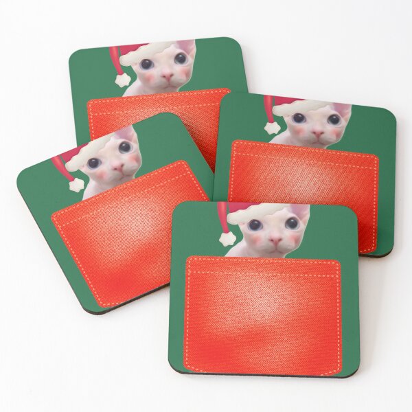 Item preview, Bingus Meme Santa Cat Meme - Christmas Cat Meme Pocket - Green designed and sold by cannevas.