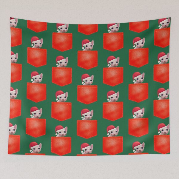 Item preview, Bingus Meme Santa Cat Meme - Christmas Cat Meme Pocket - Green designed and sold by cannevas.