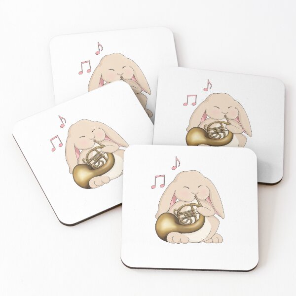Item preview, Cute Bunny Playing French Horn designed and sold by Jazznote.