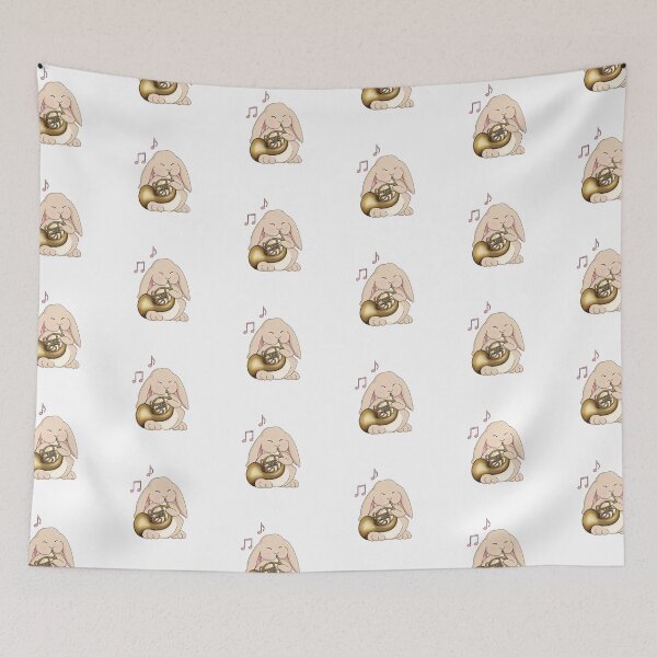 Item preview, Cute Bunny Playing French Horn designed and sold by Jazznote.