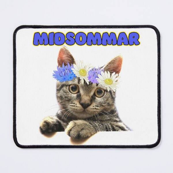 Item preview, Swedish Midsommar Midsummer Flowers Floral Cat Wreath Funny designed and sold by funnytshirtemp.