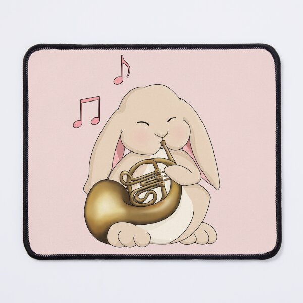 Item preview, Cute Bunny Playing French Horn - on Pink designed and sold by Jazznote.