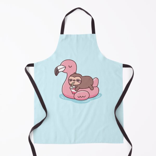 Item preview, Cute Little Sloth Chilling On Flamingo Pool Float designed and sold by rustydoodle.