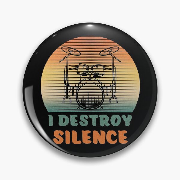 Item preview, Funny Drummer I Destroy Silence Retro Vintage Drums designed and sold by geminivibe.