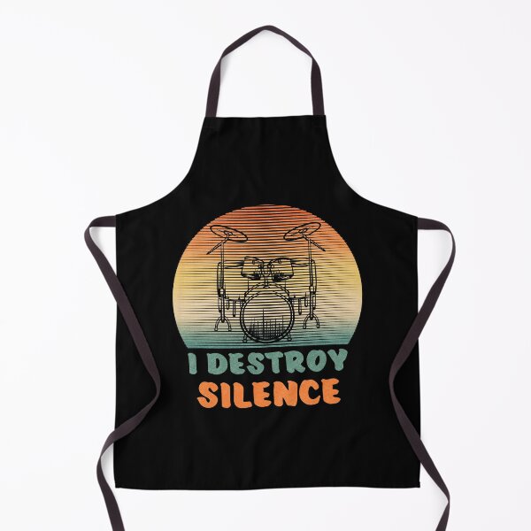 Item preview, Funny Drummer I Destroy Silence Retro Vintage Drums designed and sold by geminivibe.