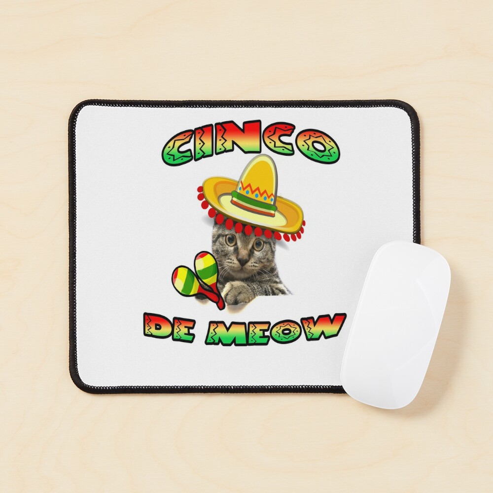 Cinco De Meow Kitty Cat Sombrero Maracas Mexican Fun