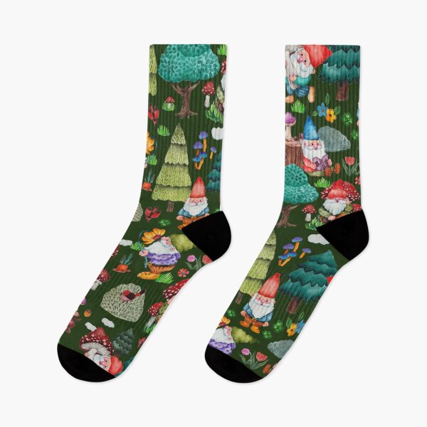 Item preview, Gnomes forest with mushrooms - green designed and sold by janeferwong.