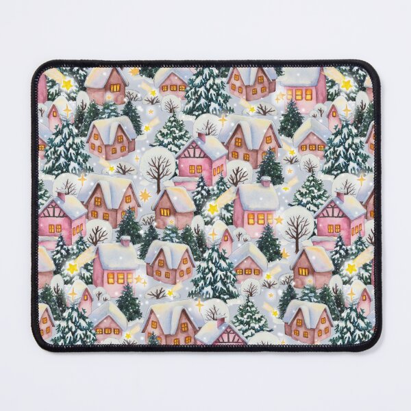 Item preview, Winter snowy houses - pink designed and sold by janeferwong.