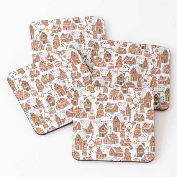 Item preview, Snowy gingerbread houses - white designed and sold by janeferwong.