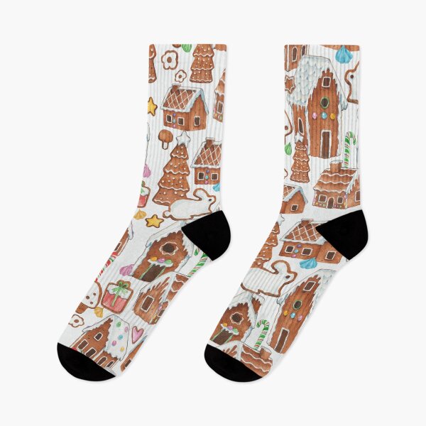 Item preview, Snowy gingerbread houses - white designed and sold by janeferwong.