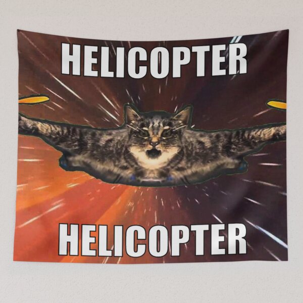 Item preview, Helicopter Helicopter Cat meme designed and sold by Shop4Gamers.