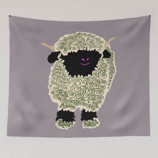 Item preview, Valais black nose sheep with pink lips - biffybobcat designed and sold by biffybobcat.