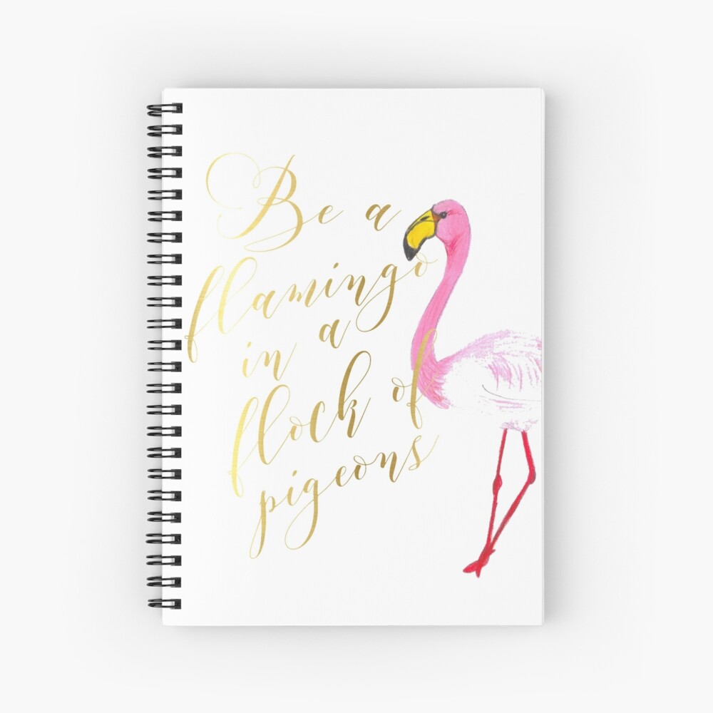 Flamingo Watercolor Painting Spiral Notebook