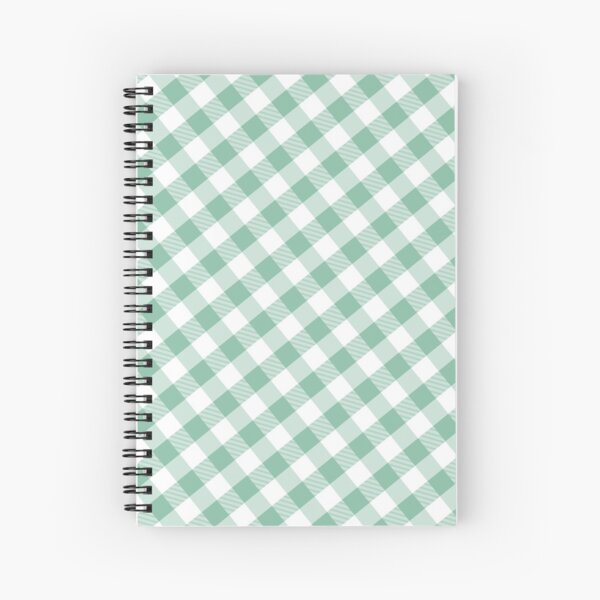 Abstract plaid check pattern in the light green color Spiral Notebook