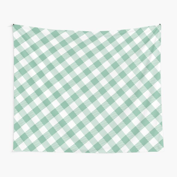 Abstract plaid check pattern in the light green color Tapestry
