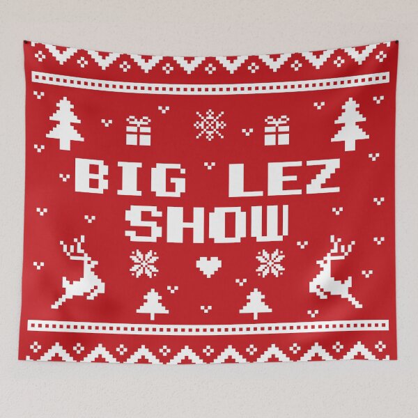 Item preview, Big lez show christmas gift white ugly lovely sweater,  funny sweater, pixel artwork, 8bitart, funny bigfoot, designed and sold by SGS-.