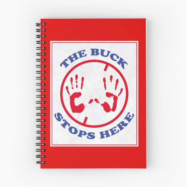 Item preview, "The buck stops here" red and blue design designed and sold by Lolly's Lane Shoppe.