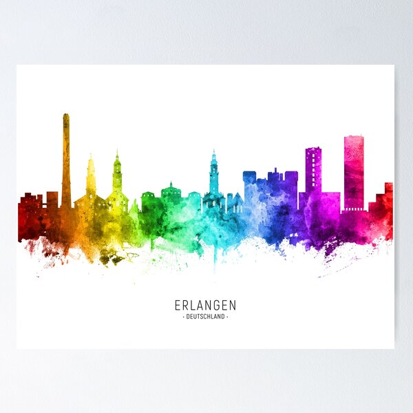 Item preview, Erlangen Germany Skyline designed and sold by ArtPrints.
