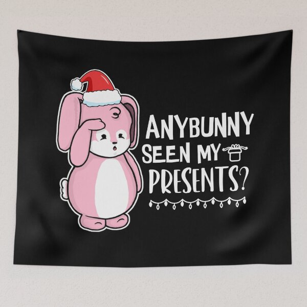 Item preview, Anybunny Seen My Presents? | Punny Bunny | Christmas (Pink x Black) designed and sold by the-krisney-way.