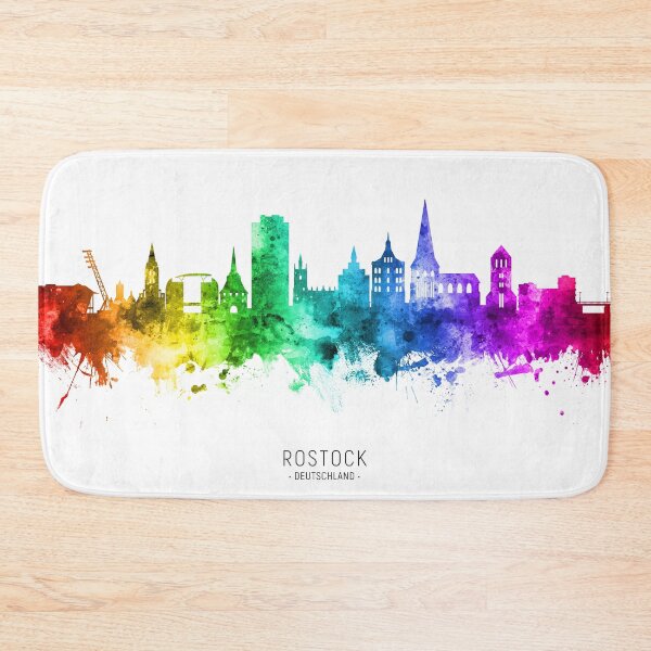Item preview, Rostock Germany Skyline designed and sold by ArtPrints.