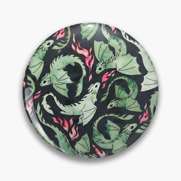 Item preview, Dragon fire dark green on black designed and sold by adenaJ.