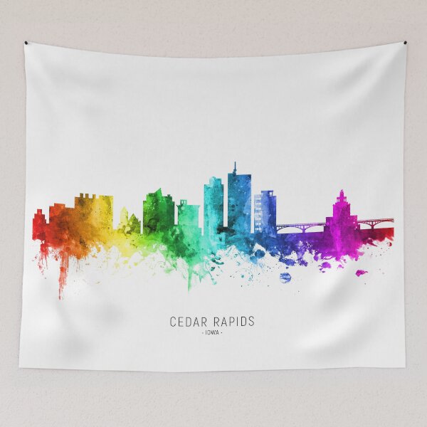 Item preview, Cedar Rapids Iowa Skyline designed and sold by ArtPrints.