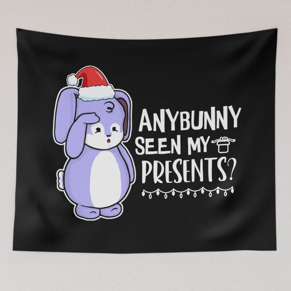Item preview, Anybunny Seen My Presents? | Punny Bunny | Christmas (Blue x Black) designed and sold by the-krisney-way.