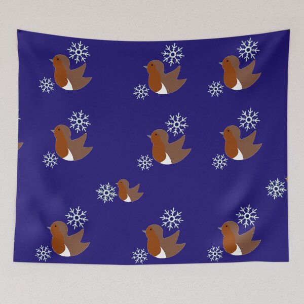 Item preview, Copos de nieve y petirrojos navideños designed and sold by glowvim.