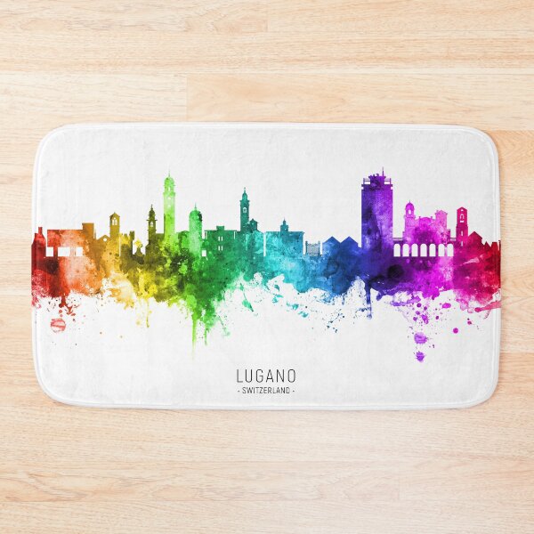 Item preview, Lugano Switzerland Skyline designed and sold by ArtPrints.