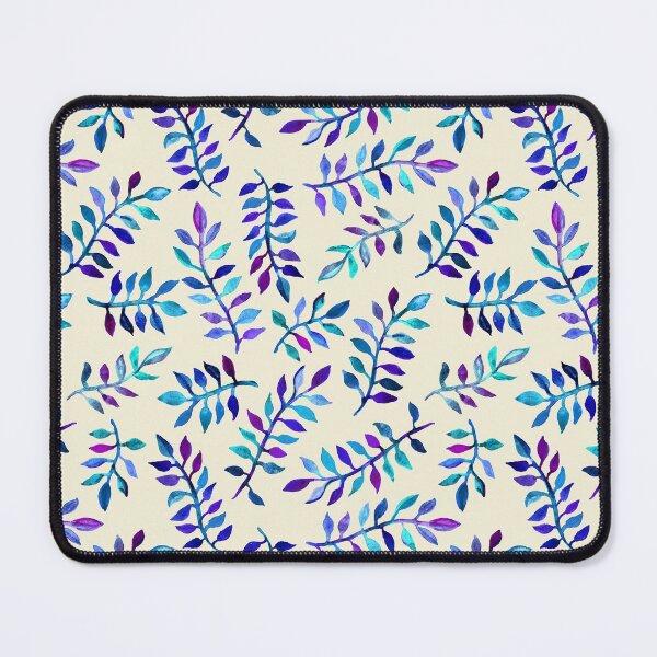 Item preview, Hand Painted Purple & Aqua Leaf Pattern on Cream designed and sold by micklyn.