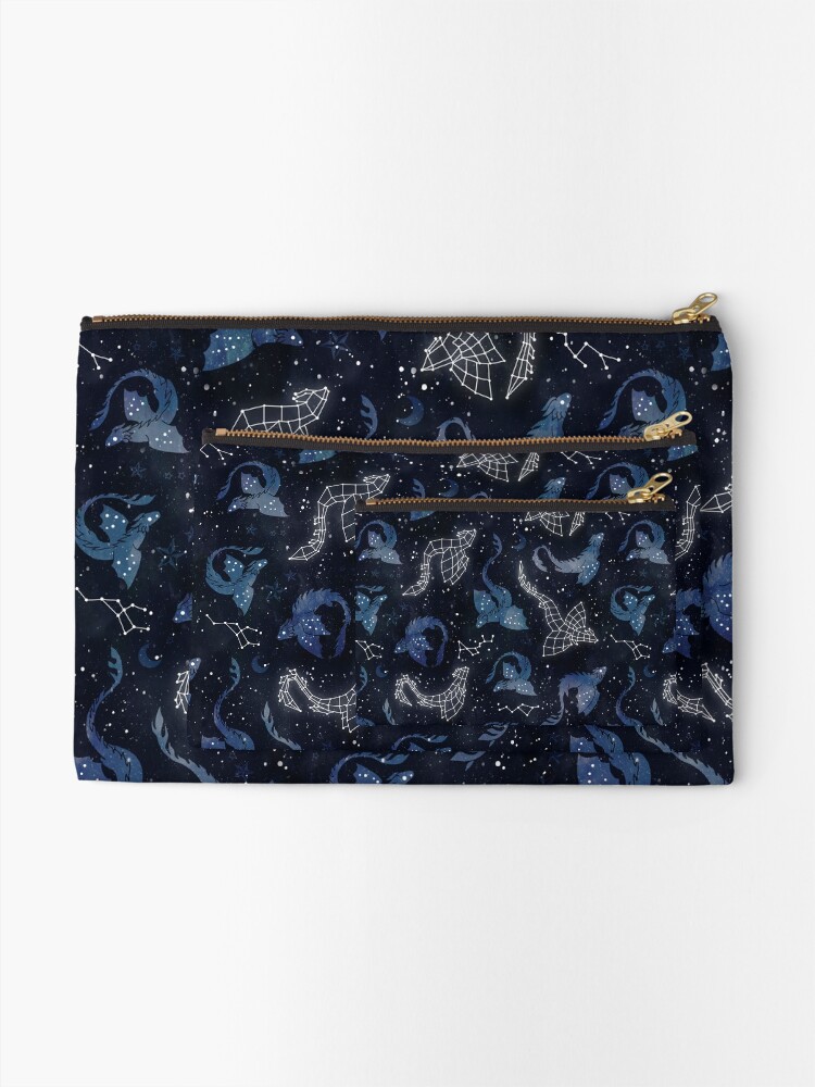 Alternate view of Dragon star constellations Zipper Pouch