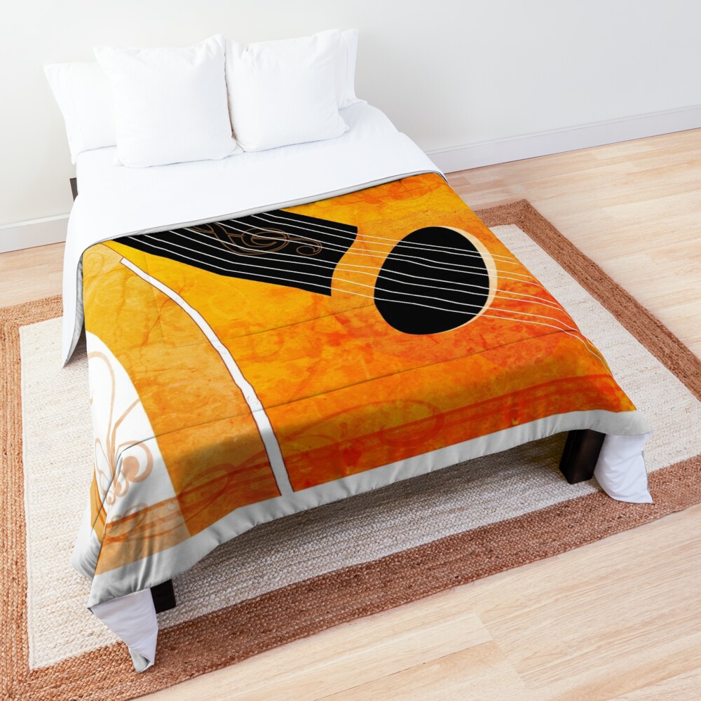 Bouzouki stringed musical instrument illustration Comforter