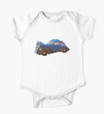 Blue pixel retro car One Piece - Short Sleeve
