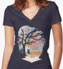 Thousand lives Women's Fitted V-Neck T-Shirt