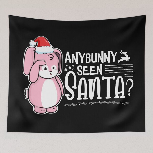 Item preview, Anybunny Seen Santa? | Punny Bunny | Christmas (Pink x Black) designed and sold by the-krisney-way.
