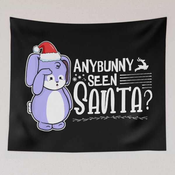 Item preview, Anybunny Seen Santa? | Punny Bunny | Christmas (Blue x Black) designed and sold by the-krisney-way.