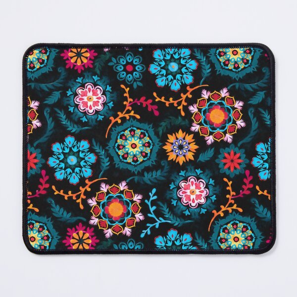 Item preview, Suzani Inspired Pattern on Black designed and sold by micklyn.