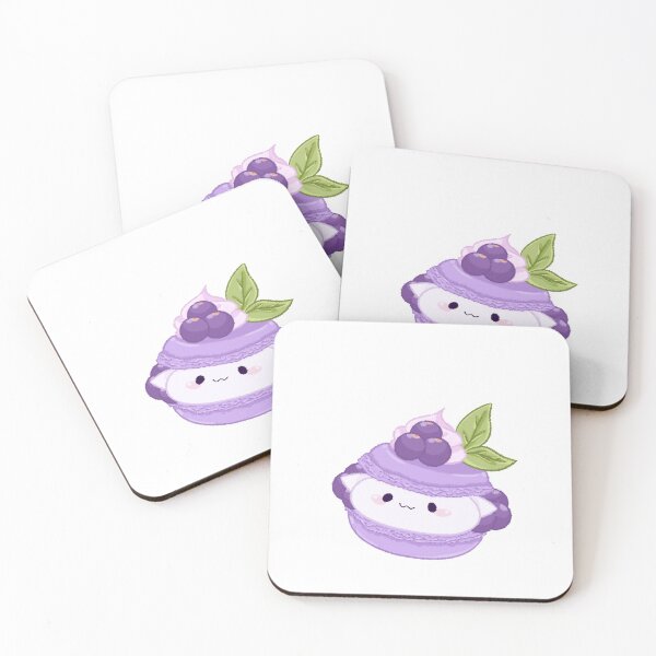 Item preview, Kawaii Meowcaron (Blackcurrant) designed and sold by meronbunn.