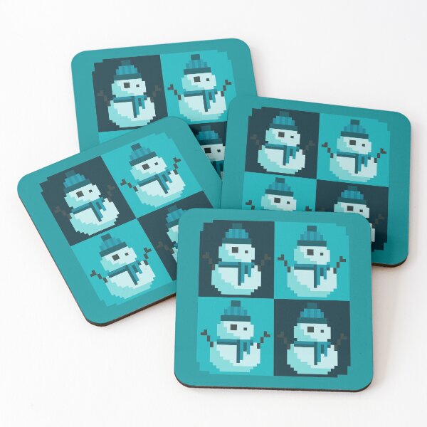 Item preview, Twee Pixel Snowmen, Snowy Cyan designed and sold by rin3d .