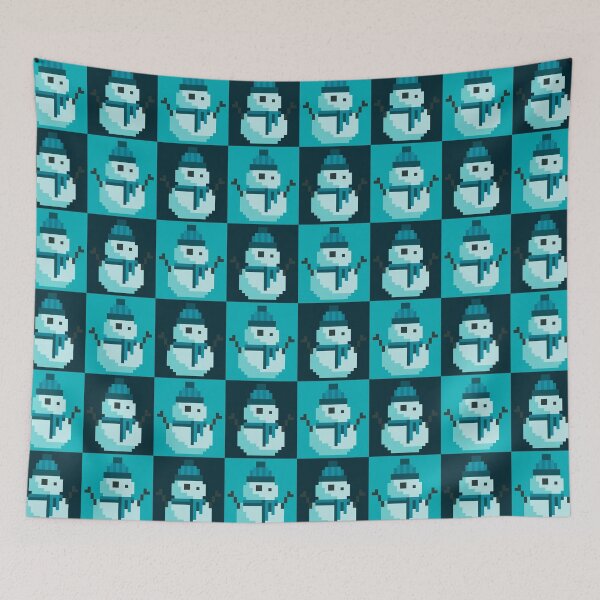 Item preview, Twee Pixel Snowmen, Snowy Cyan designed and sold by rin3d .