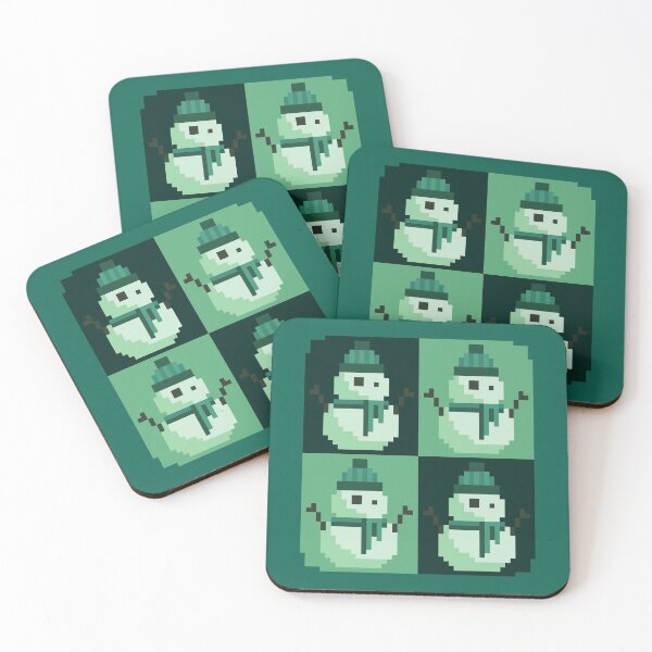 Item preview, Twee Pixel Snowmen, Snowy Green designed and sold by rin3d .
