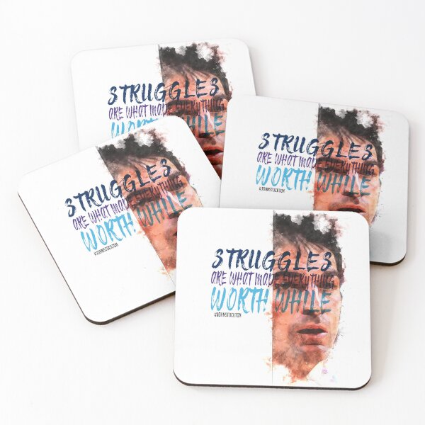 Item preview, John Stockton Inspiration Saying Motivational Quote Watercolor sketching Positive quote: Struggles are what made everything worth while designed and sold by scribblelife.