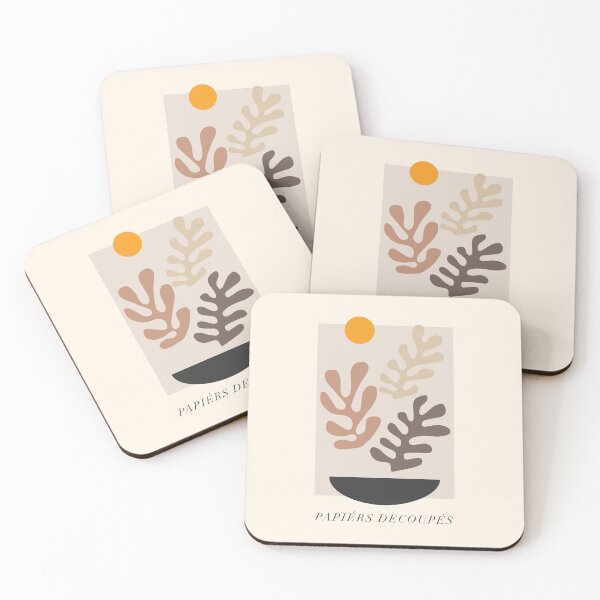 Item preview, Brown Matisse Cut Outs Exhibition Poster – Neutral Earth Tones Matisse Boho Decor designed and sold by GraphicBicycle.