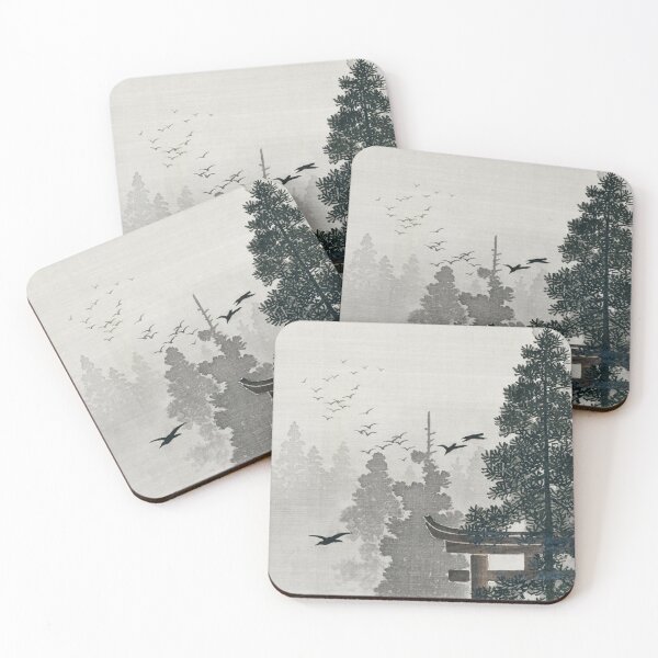 Item preview, Flock of birds and a torii gate in a pine tree forest (1877-1945) by Ohara Koson designed and sold by CristalleLisa.