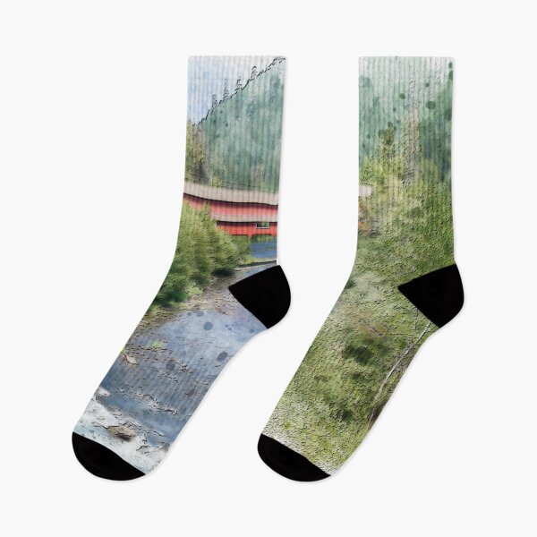 Item preview, Westfir Covered Bridge Watercolor | Oregon Americana designed and sold by TwoSmallPtatoes.