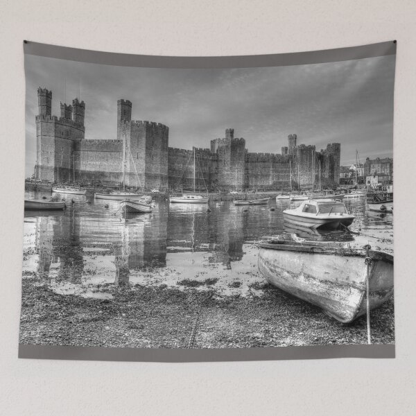 Item preview, Caernarfon Castle, Wales, UK Black And White designed and sold by Paul Thompson Photography.